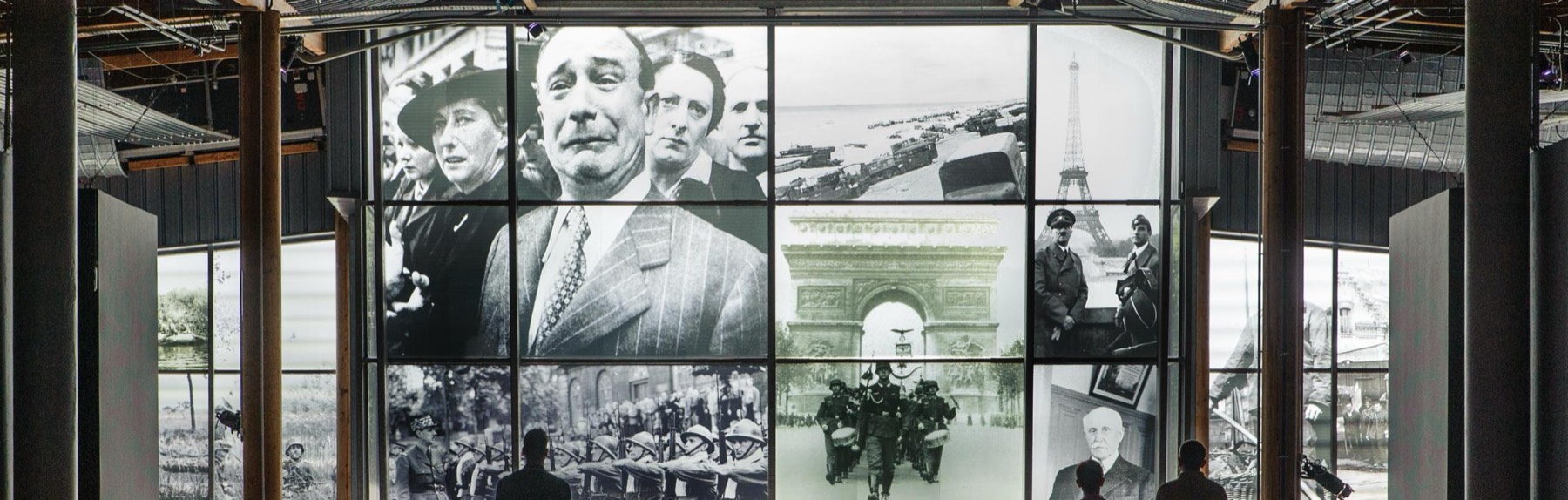 Image wall at the Musée Guerre et Paix en Ardennes